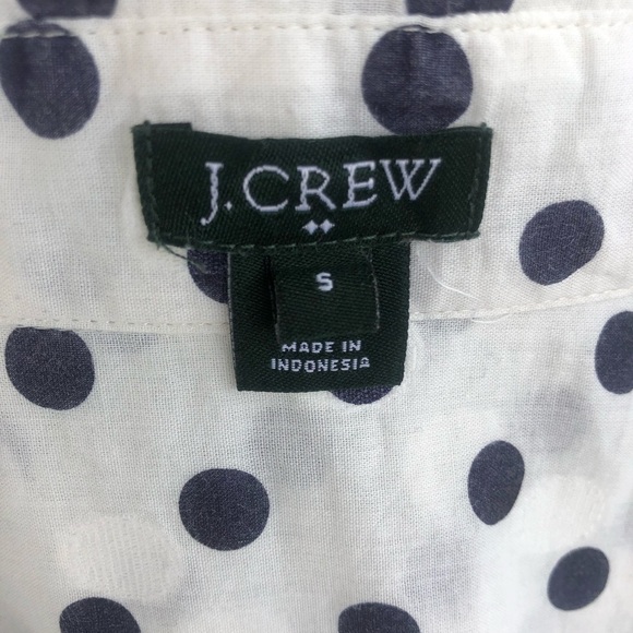 J.Crew Blue and white polkadot top - Picture 3 of 8